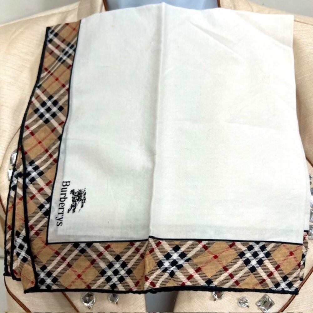 New Men/Women  BURBERRY Handkerchief Nova Check Set of Two 17"-19" 100％Cotton(31 - Picture 3 of 15